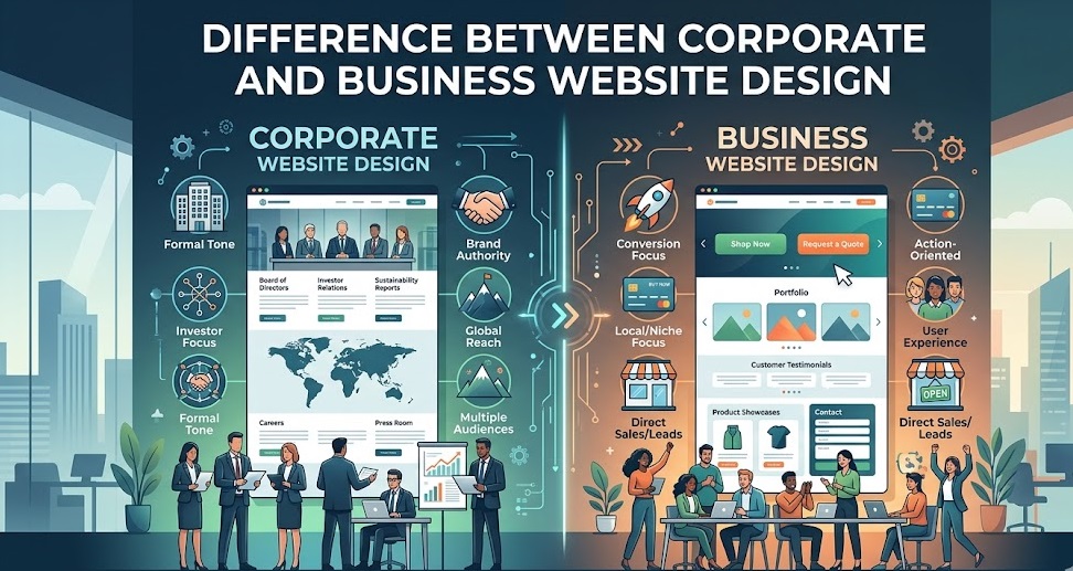 Difference Between Corporate and Business Website Design