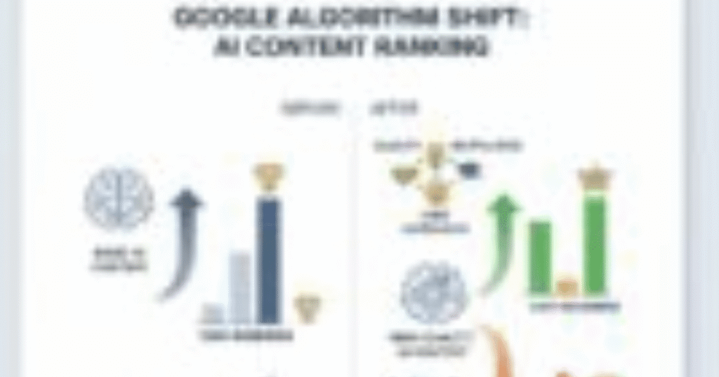 Infographic showing Google's algorithm shift towards quality AI SEO content