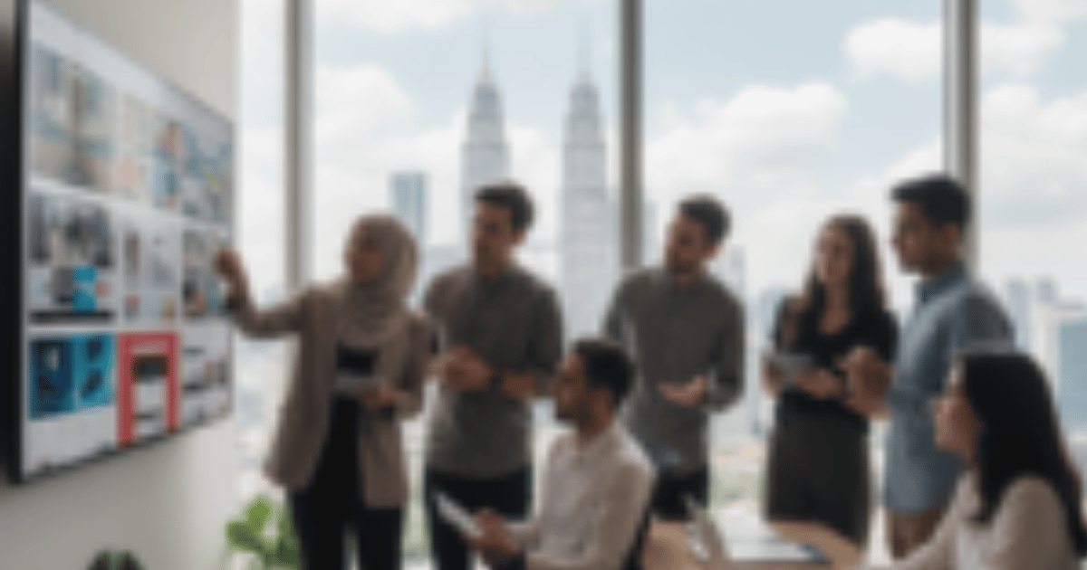 Kuala Lumpur web design team collaborating on AI-generated website concepts