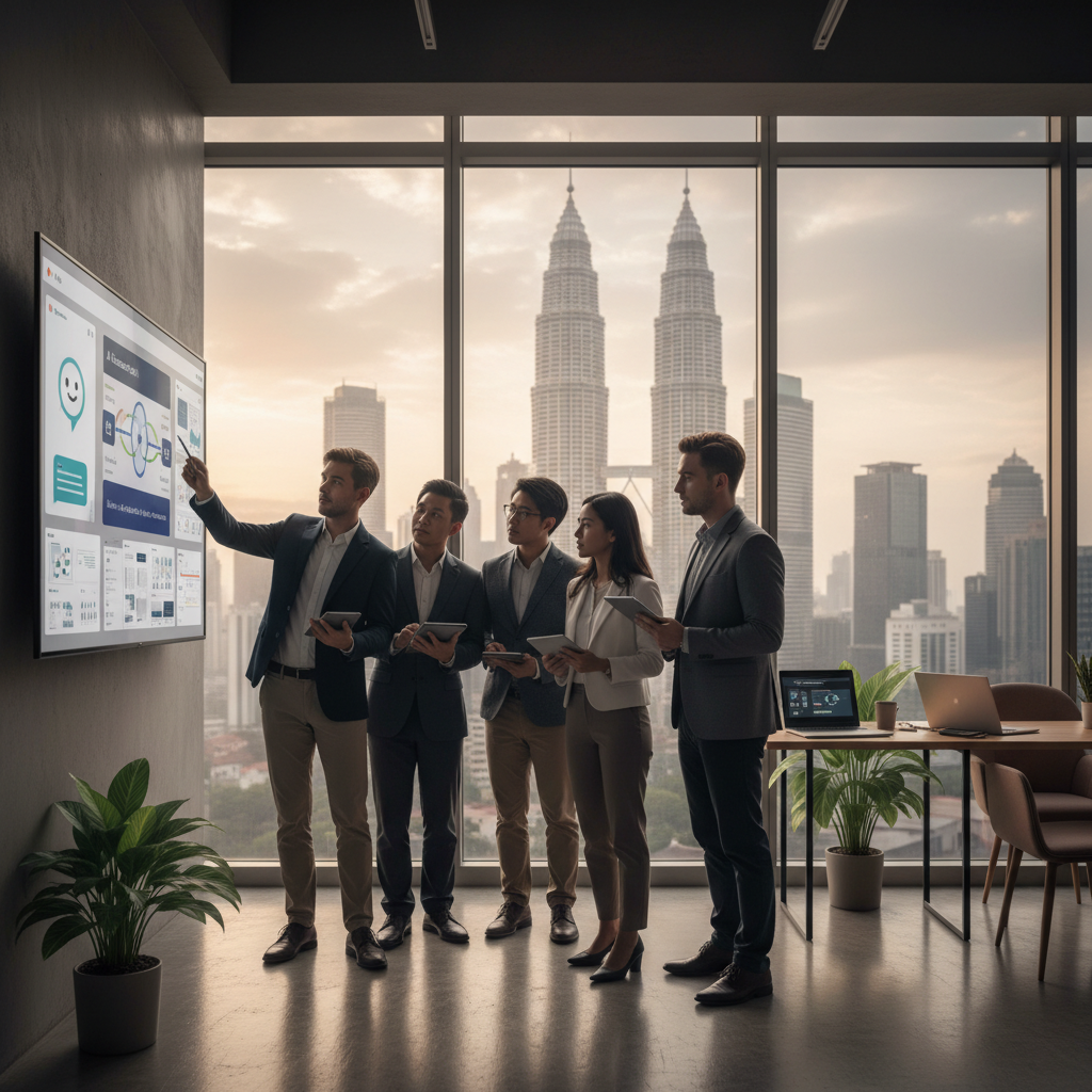 Kuala Lumpur web design team collaborating on AI integration and personalized UX