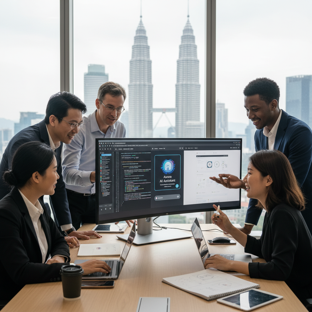 Kuala Lumpur web design team collaborating on AI integration for a new website