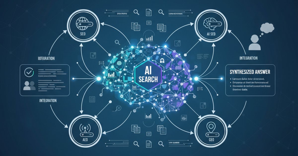 Integrated approach to SEO, AI SEO, AEO, and GEO for future-proofing business in AI search