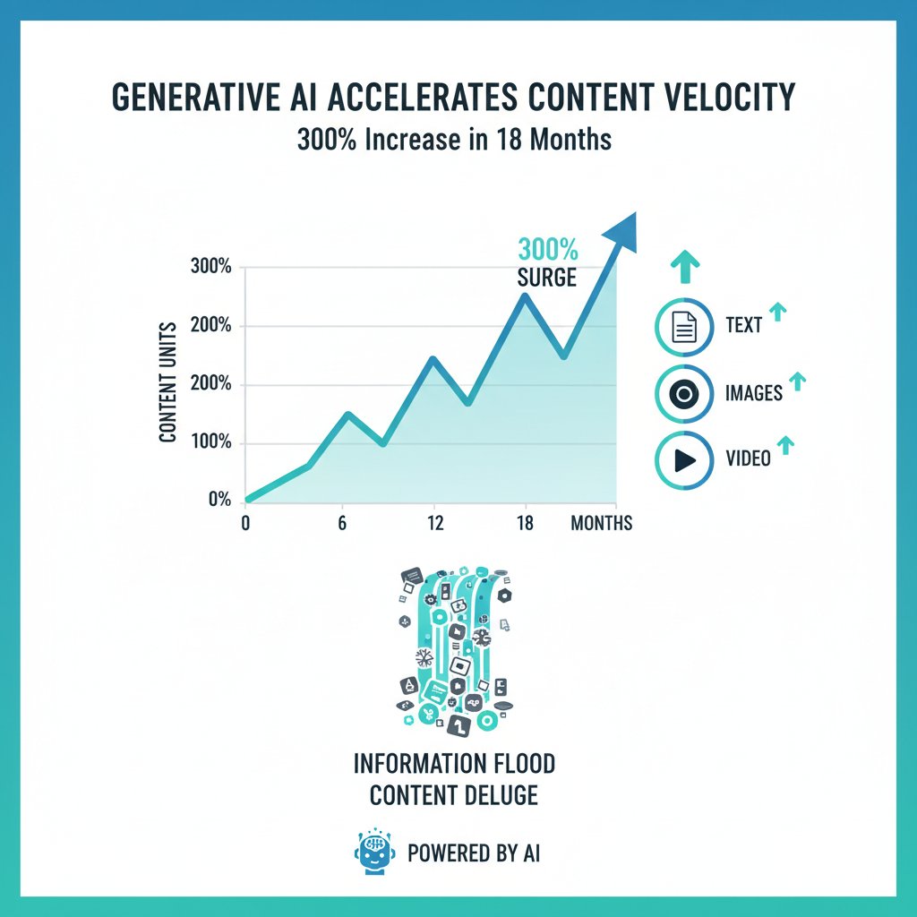 Infographic on generative AI's impact on content velocity and AI SEO challenges