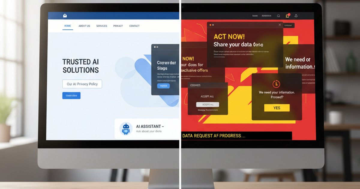 Comparison of ethical and unethical AI in corporate website design