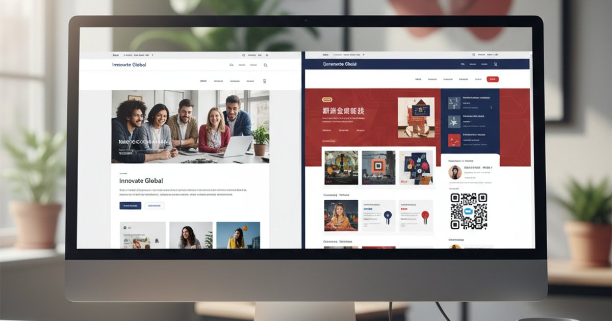 Comparison of corporate website UI/UX designs adapted for different global cultures
