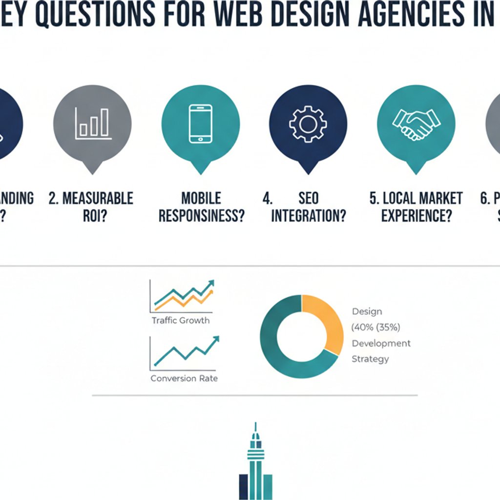 Infographic listing key questions to ask web design agencies in Kuala Lumpur to ensure strategic partnership.