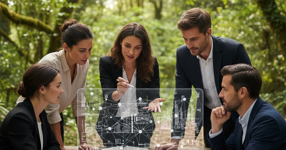 Business professionals analyzing website analytics for corporate web design strategy