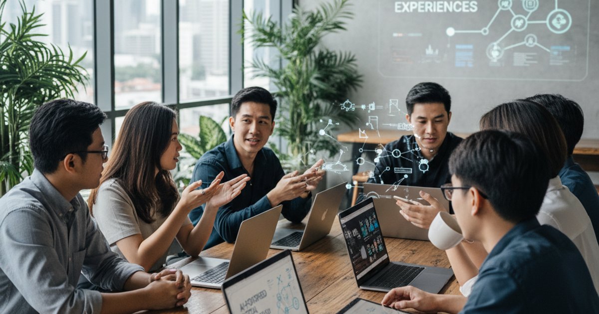 Kuala Lumpur web design team collaborating on AI-generated website concepts