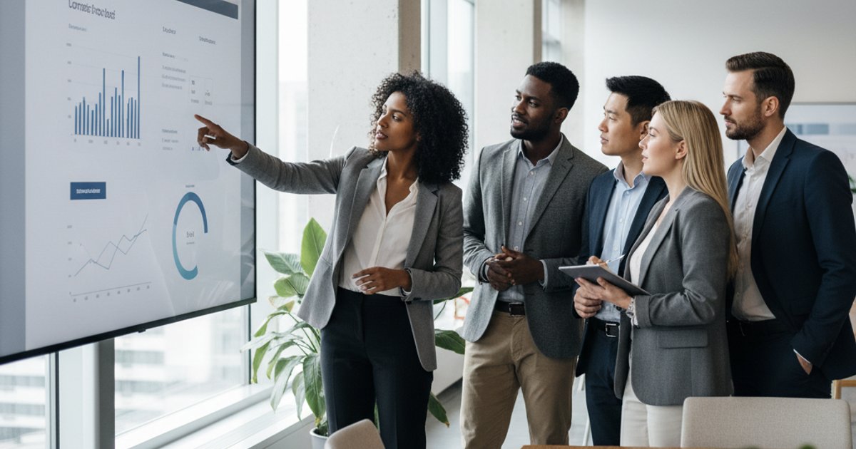 Professionals analyzing corporate web design with psychological principles