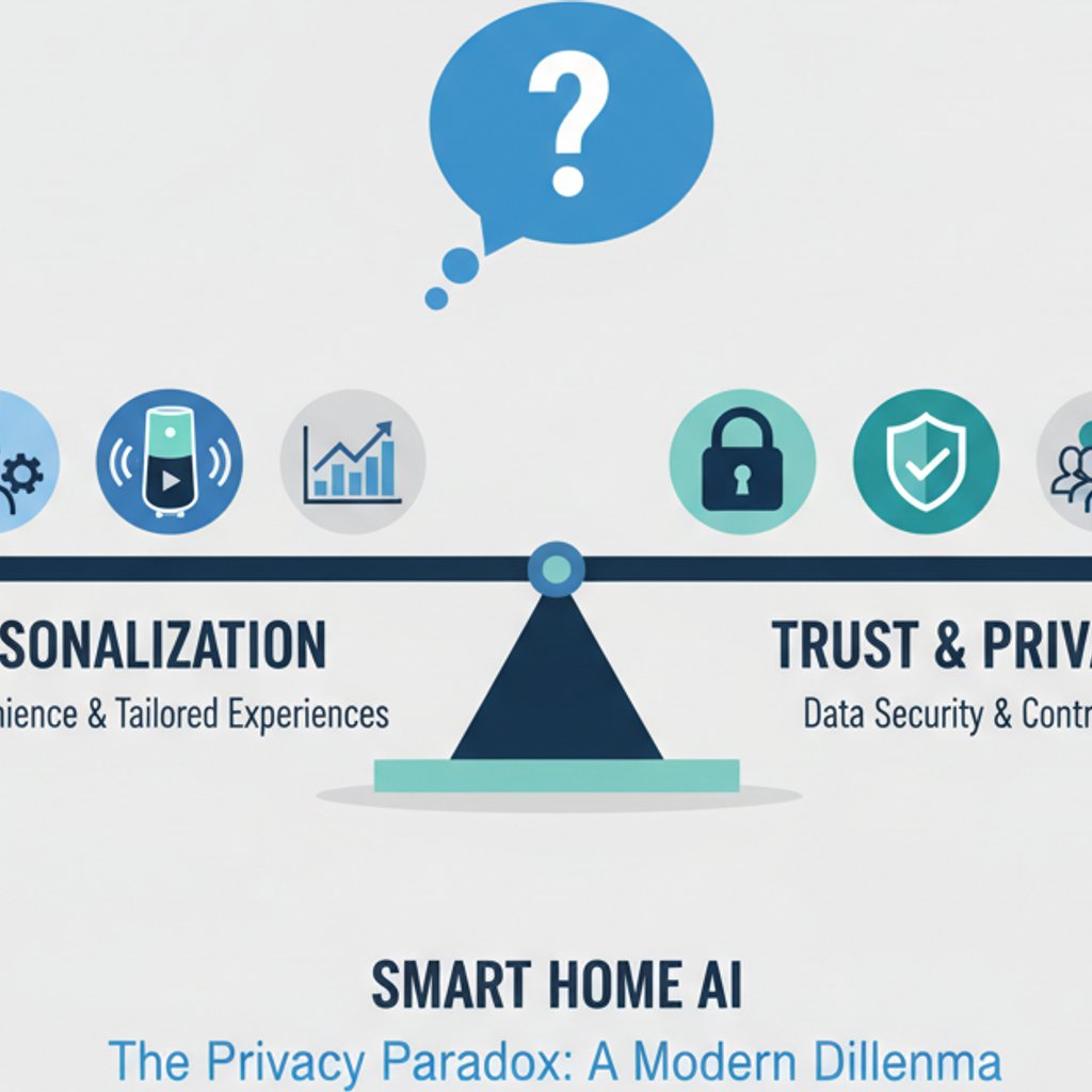 Infographic illustrating the balance between personalization and user privacy in smart home AI